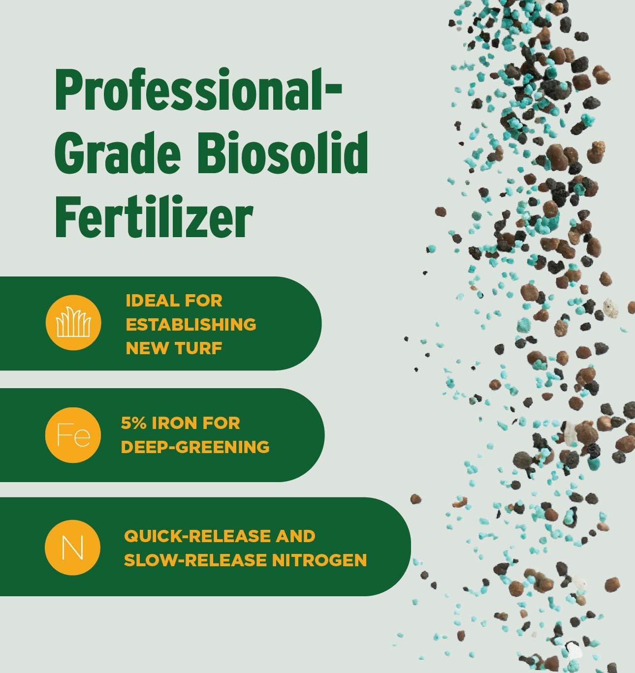 Fertilizante biosólido 16-21-4 con hierro 18lb cubre 5000ft2