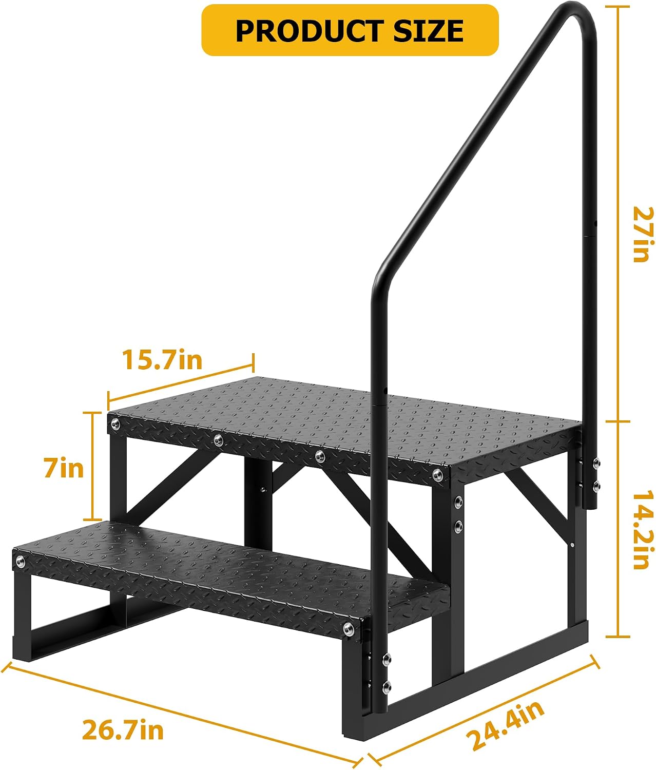 Escalones RV 2 escalones con pasamanos 660lb antiderrap
