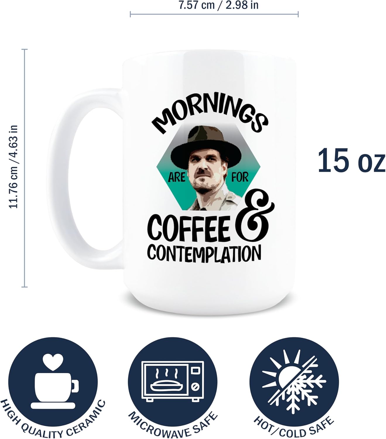Taza Cerámica 15oz Mañanas para Café y Contemplación