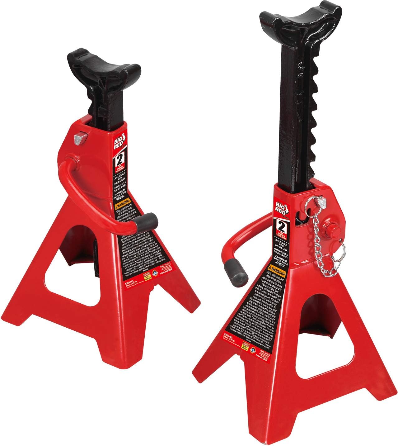 Soportes de gato Torin acero doble bloqueo 2 toneladas rojo