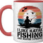 Taza Cerámica Pesca Kayak Meme Rojo/Blanco