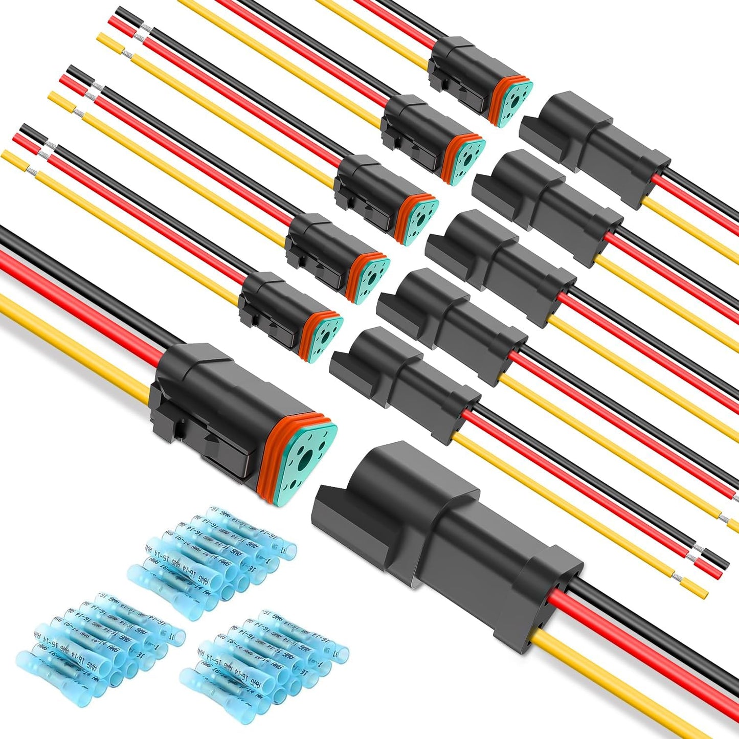 Conectores DT 3 pines 16 AWG impermeables para coches