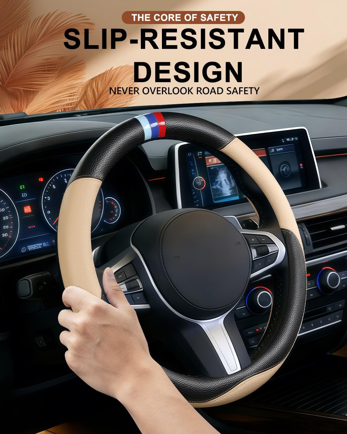 Funda volante BMW X1-X7 i3-i5 14.5-15" beige