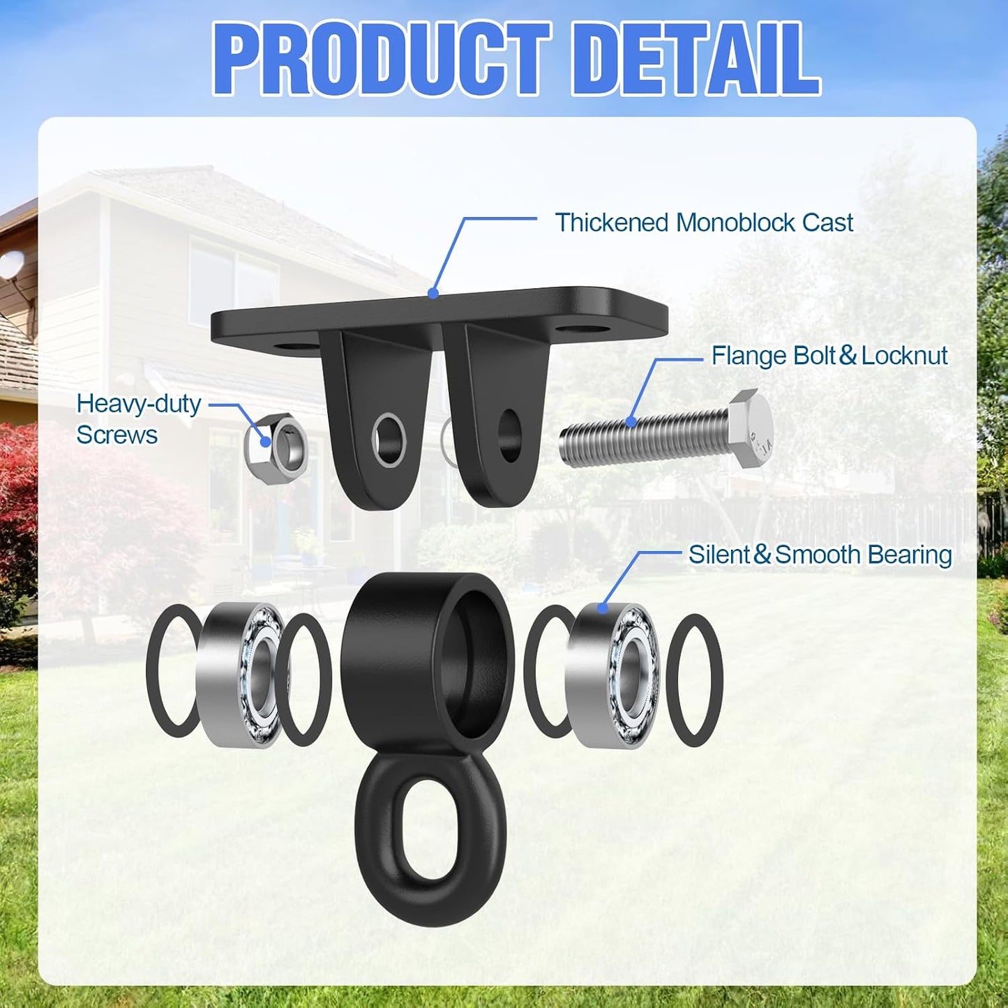 Perchas columpio resistentes con rodamiento para porche