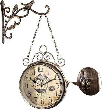 Reloj pared retro de hierro 8pulg cuarzo vintage