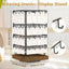 Torre soporte joyas 64 ganchos giratorios madera