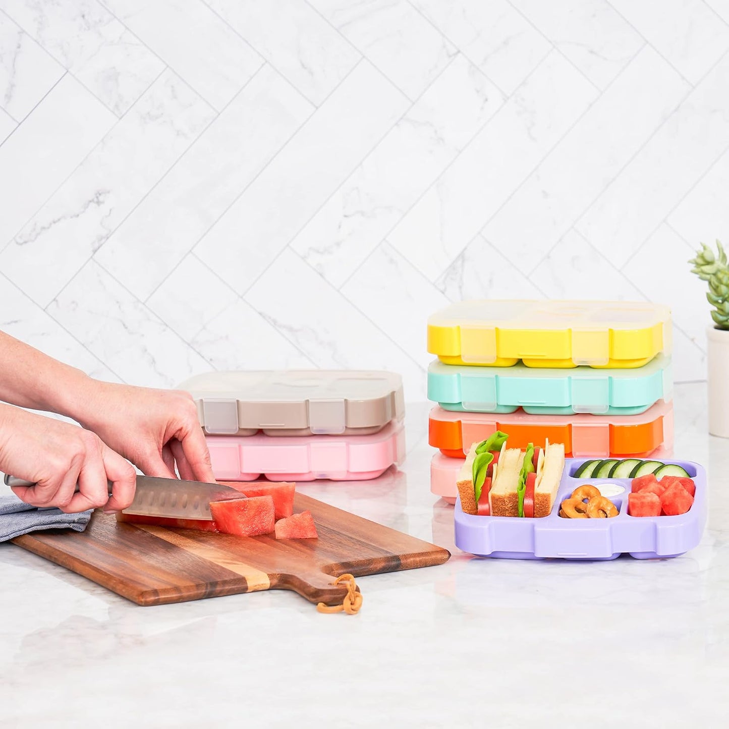 Bandeja para niños con 5 compartimentos reutiliz. sin BPA