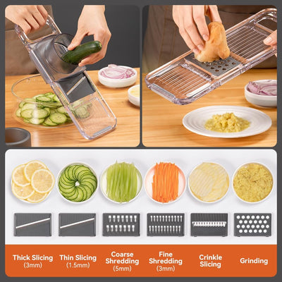 Cortador mandolina 6 cuchillas colador rebanador seguro