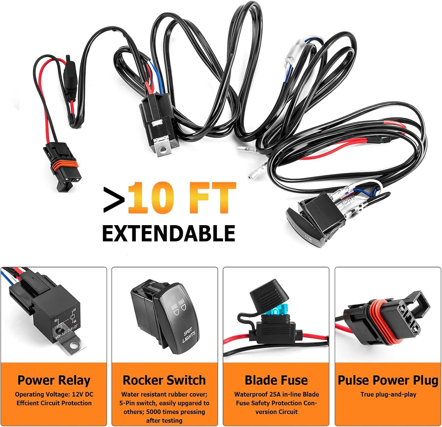Kit arnés luces 180w con conector 12v