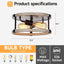 Lámpara techo rústica 12.5" 2 luces madera roble