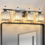 Lámpara baño 4 luces cristal chapado negro sobre espejo