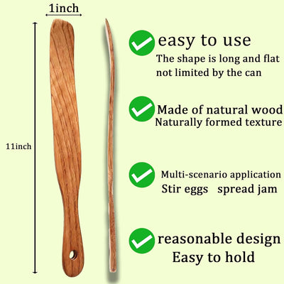 Set 2 Espátulas Madera Teca Mezclador Masa Madre Mango Largo
