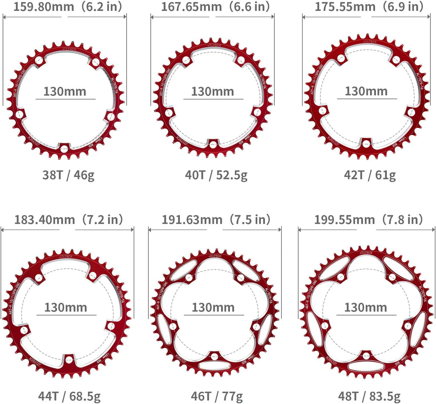 Plato bicicleta carretera 38t a 60t anillo cadena 8-12 vel