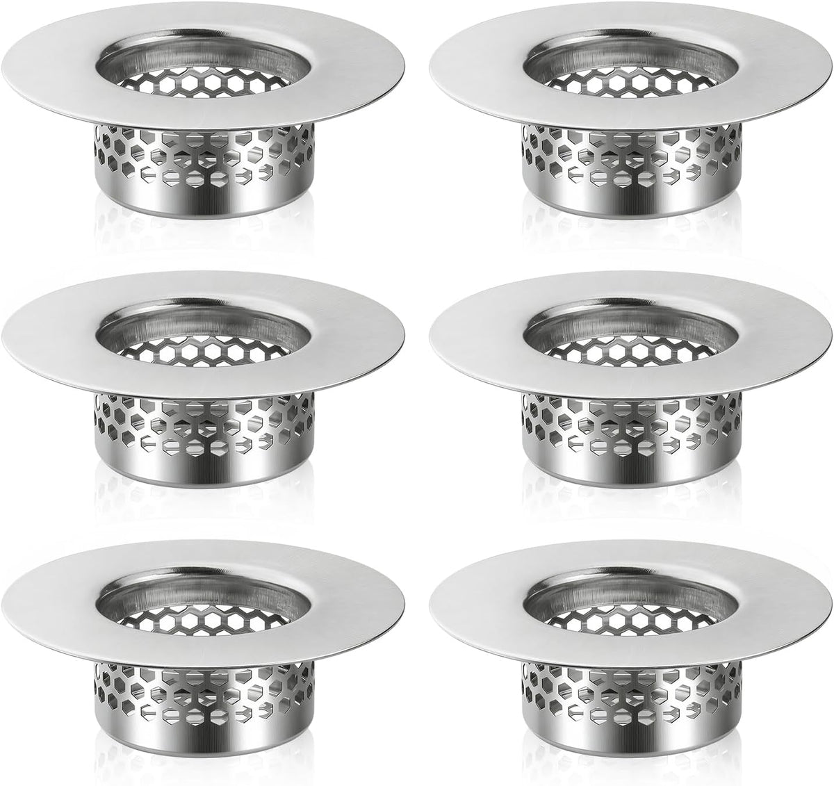 6 Pzas Filtro de ducha acero inox para bañera 1.25-1.60pulg