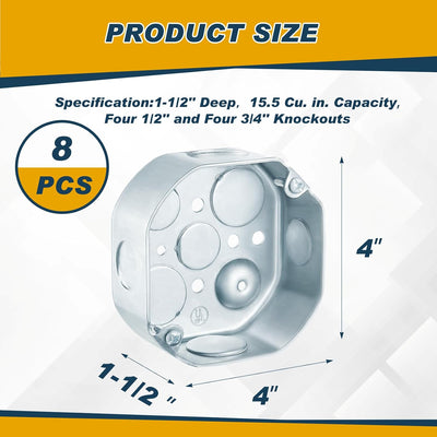 Caja conexiones eléctricas acero galvanizado 4pulg 1-1/2pulg