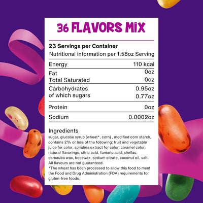 Frasco gominolas gourmet 25oz 36 sabores frutas