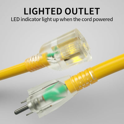 Cable extensión 25ft 10AWG impermeable servicio pesado