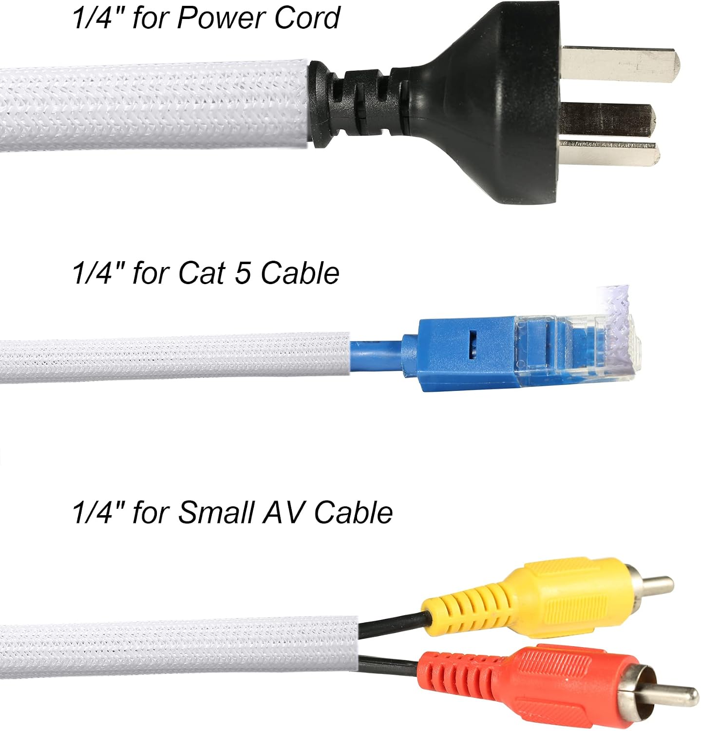 Protector cable trenzado 25ft 1/4pulg autoenvolvente
