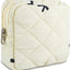 Bolsa maquillaje floral acolchada organizador viaje mujer blanco