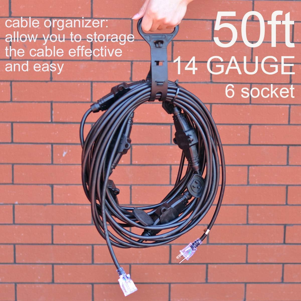 Cable extensión 3 puntas 4 tomas Nema 5-15R con LED UL