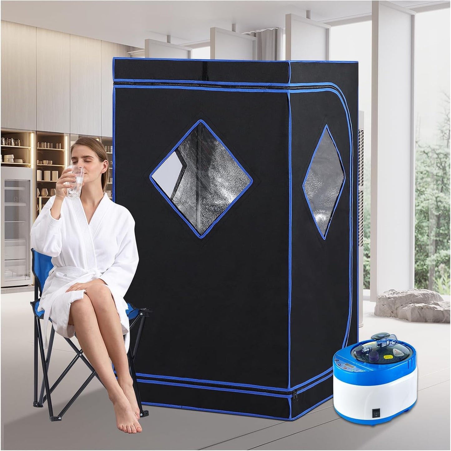 Kit sauna vapor 4L 1500W control remoto para hogar