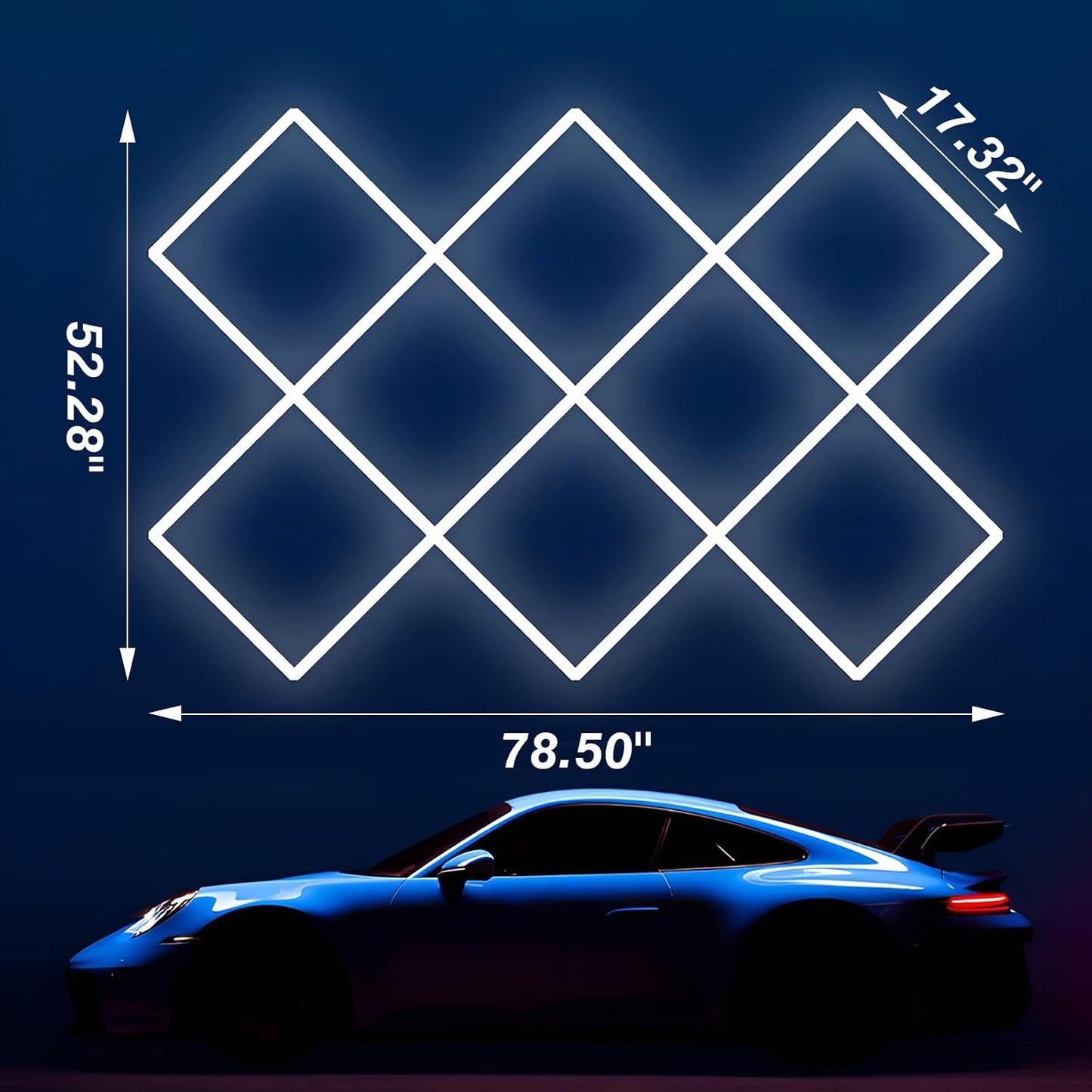 Luces LED hexagonales para garaje y automóvil