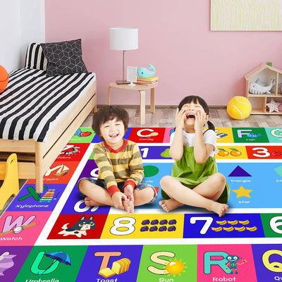 Alfombra educativa alfabeto frutas antiderrap 4x2pulg