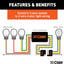 Convertidor luz trasera remolque 3 a 2 cables 4 pines