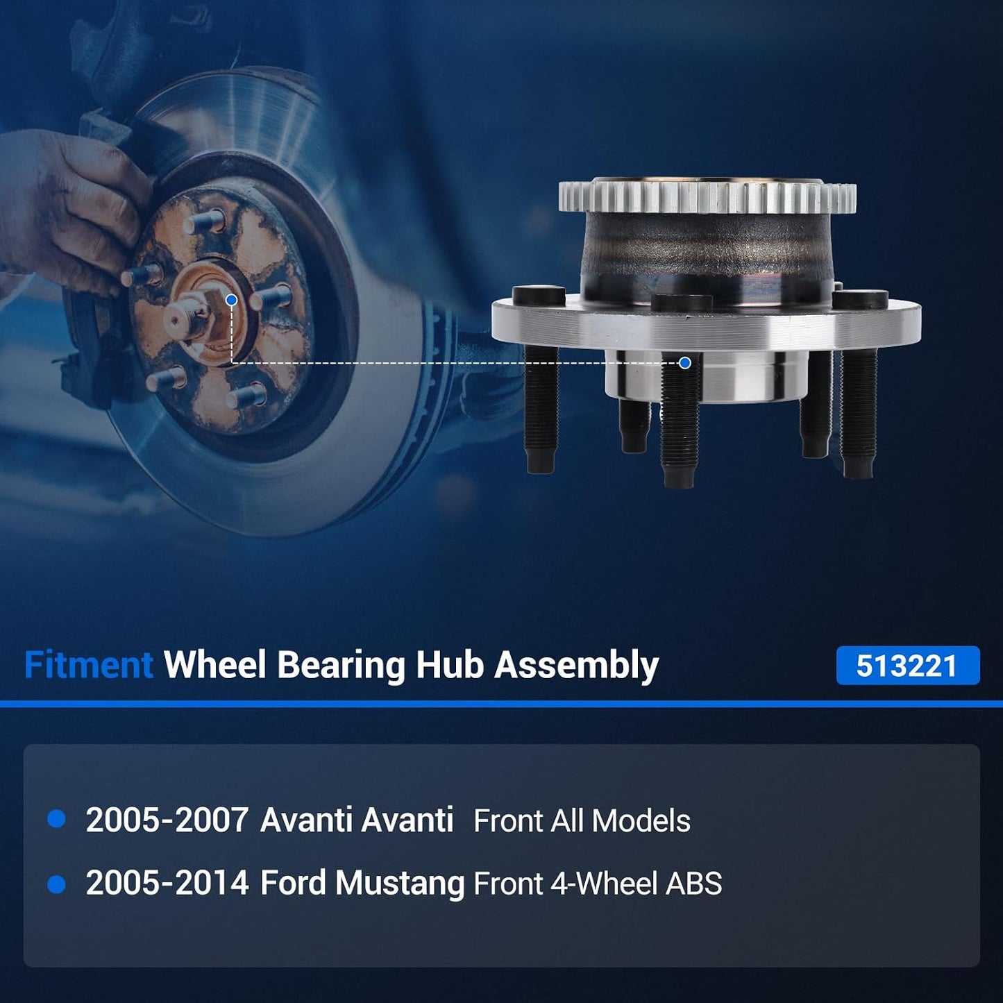 Buje rueda y rodamiento comp Ford Mustang 05-14 Avanti 05-07