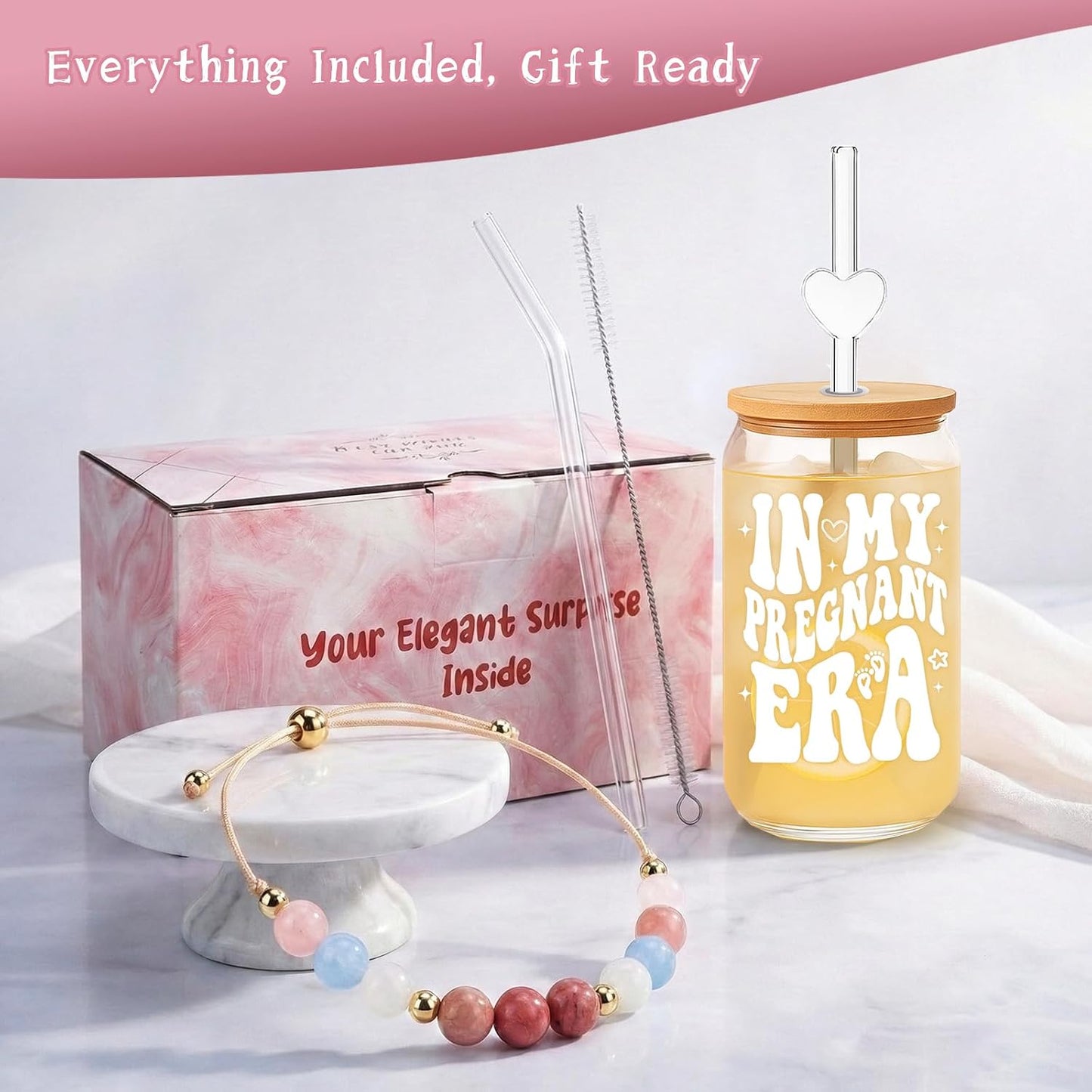 Juego regalo pulsera vaso café 16oz para mamá embarazo