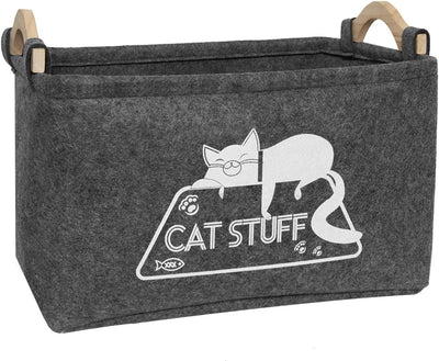 Cesta fieltro para juguetes y accesorios gato