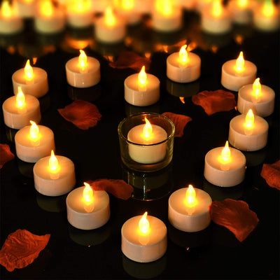 Velas de té sin llama blanca 40uds pilas incluidas parpadeantes