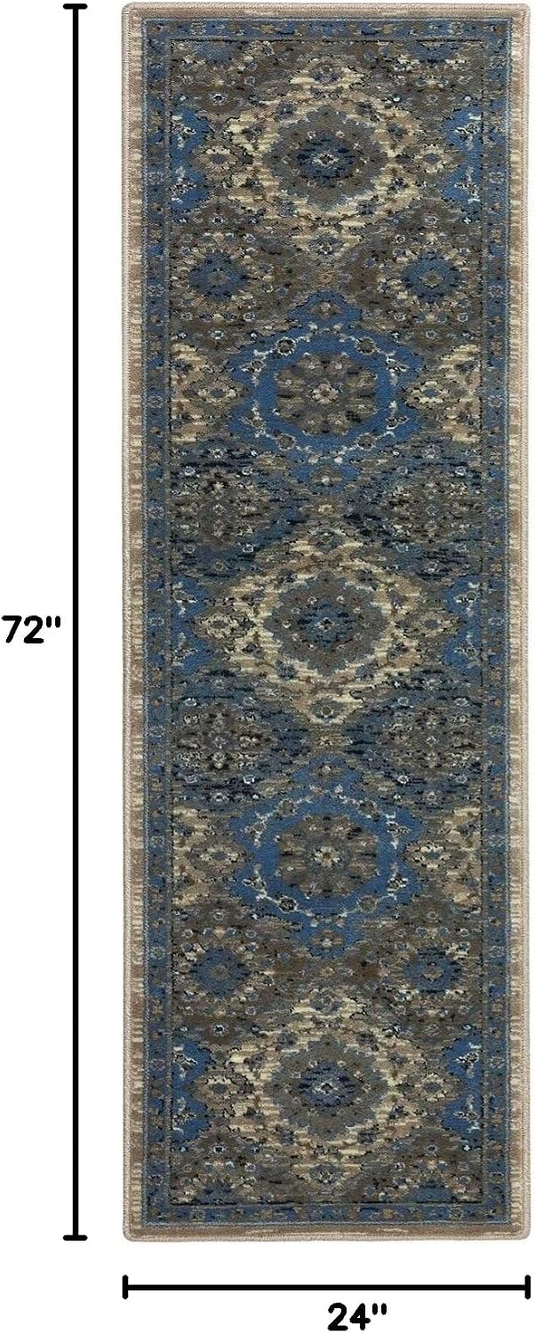 Alfombra pasillo floral vintage 2x6" estilo bohemio tribal