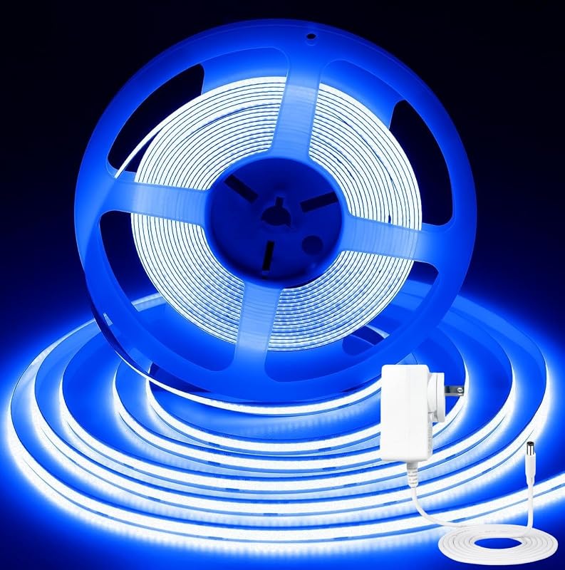Tira Luz LED COB Azul 32.8ft 8mm CRI 93 para Dormitorio
