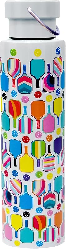 Botella acero inox pickleball 24oz con tapa giratoria