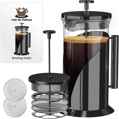 Cafetera prensa francesa acero inox 34oz filtro 4 niveles