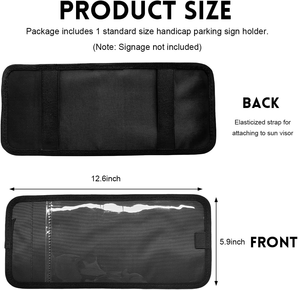 Soporte cartel discapacitados auto 13.8x5.9pulg visera solar