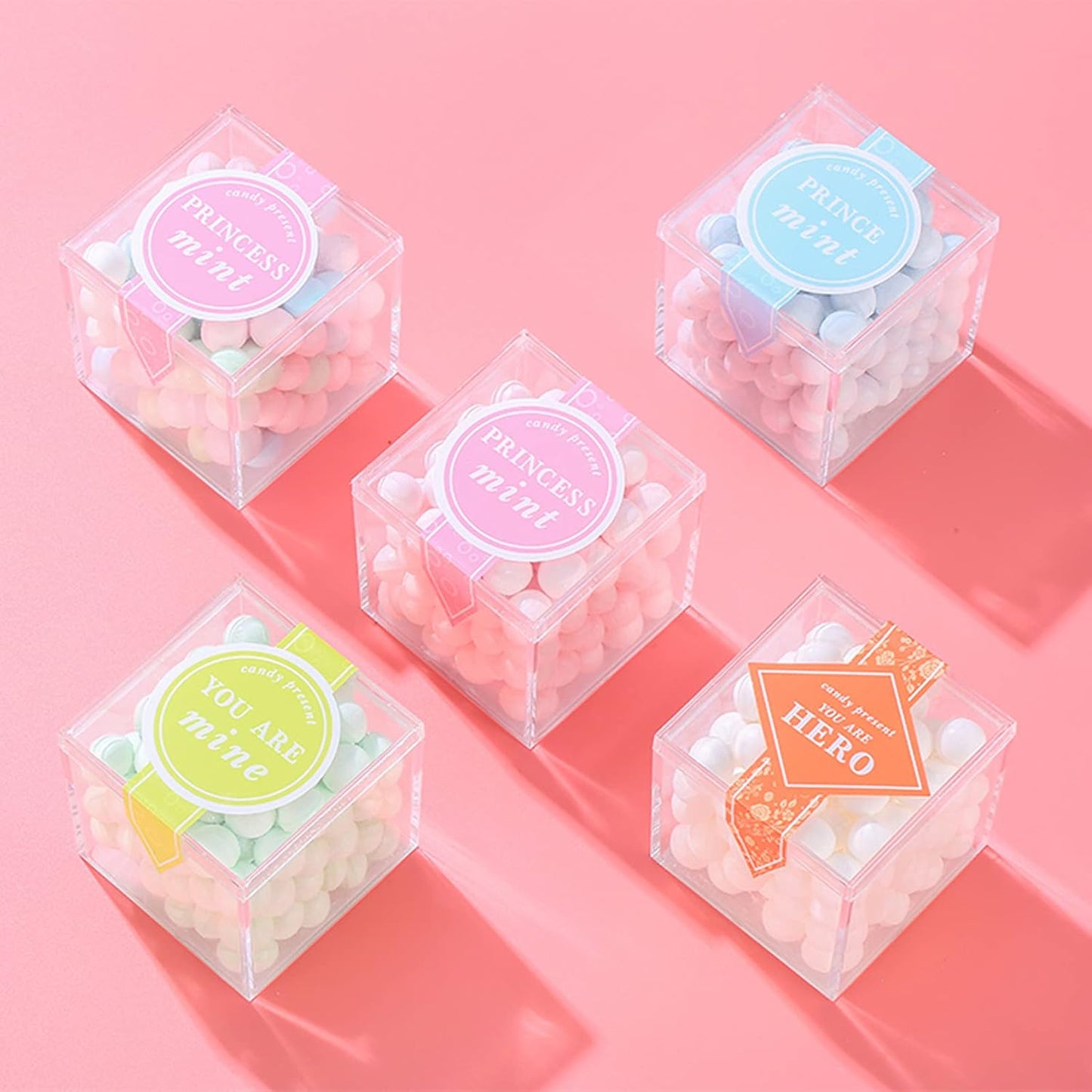 Caja acrílico transparente con tapa para joyas y regalos