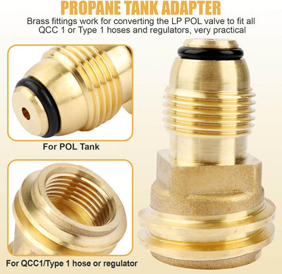 Adaptador tanque propano válvula POL a manguera QCC1