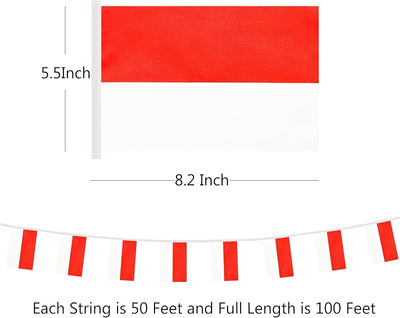 Bandera cuerda Indonesia 100ft 76 banderas eventos deportivos