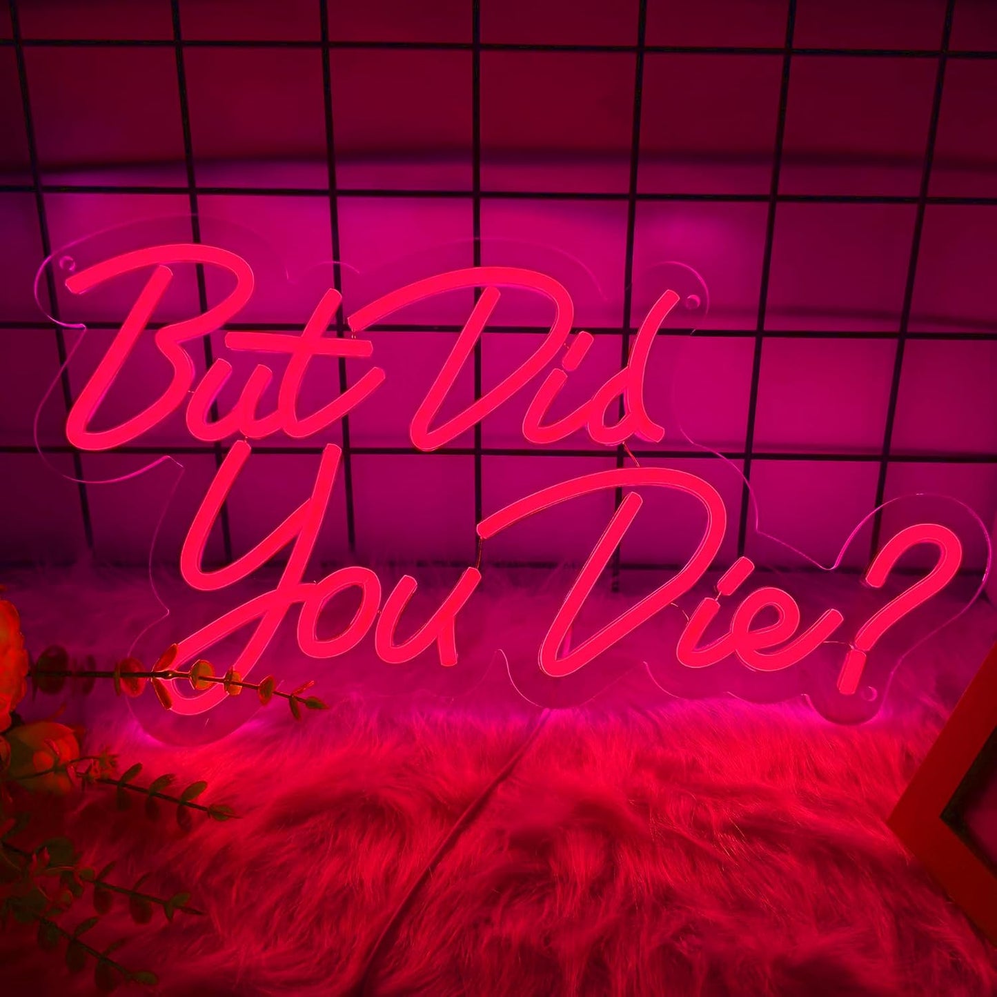 Letrero Led Neón Rosa Texto But Did You Die Usb Decoración