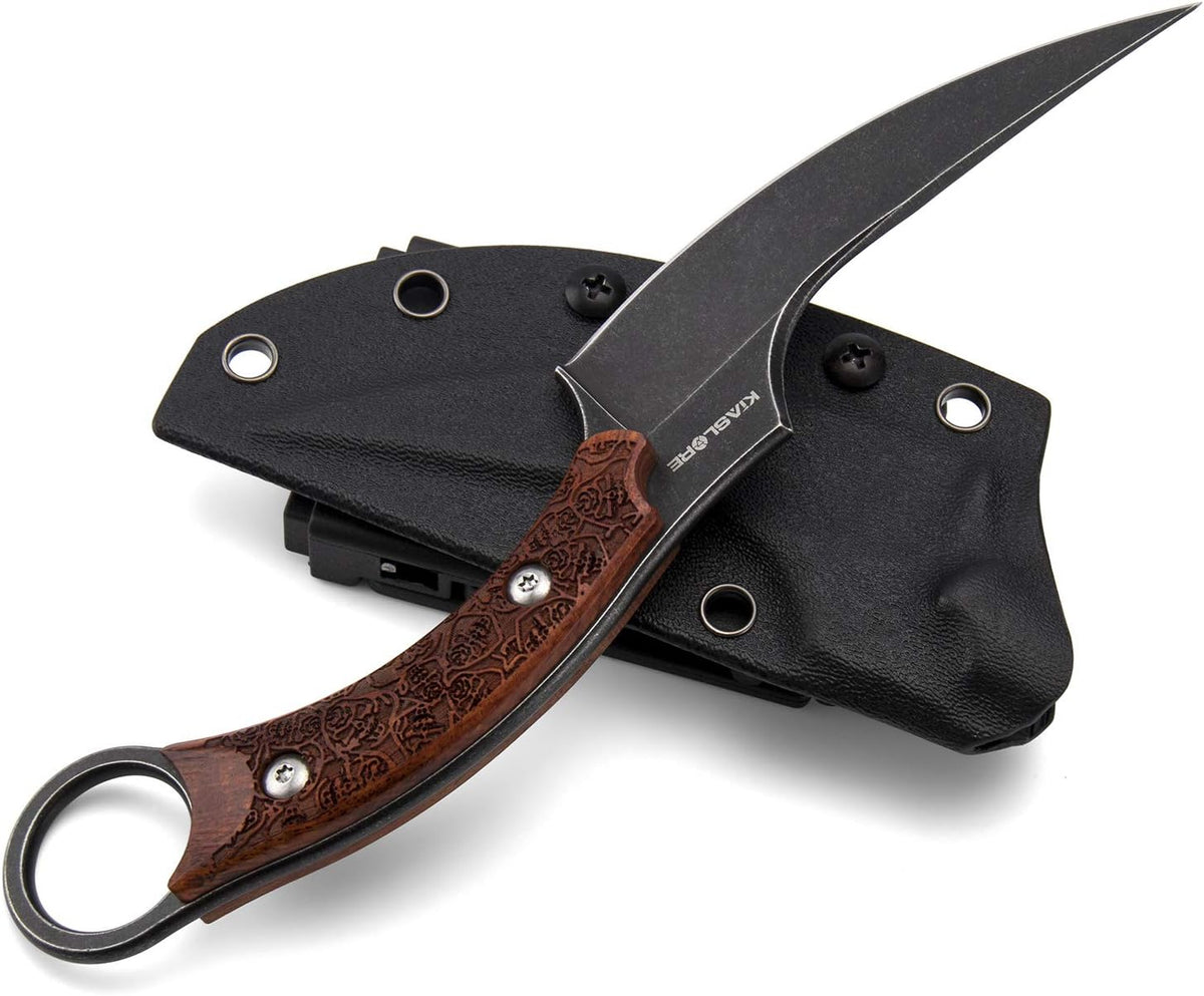 Cuchillo táctico acero inox 440C mango G10 funda negro