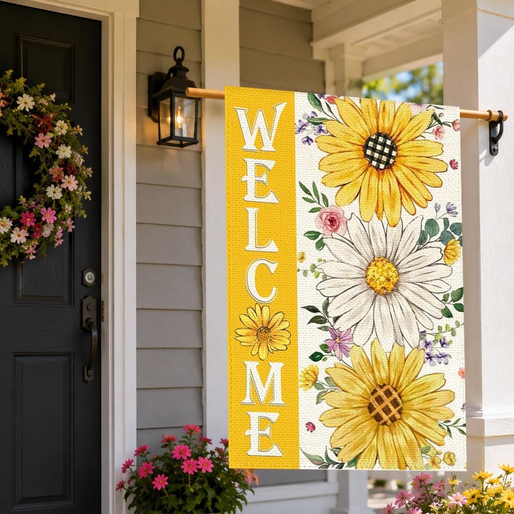 Bandera floral doble cara 28x40" para jardín