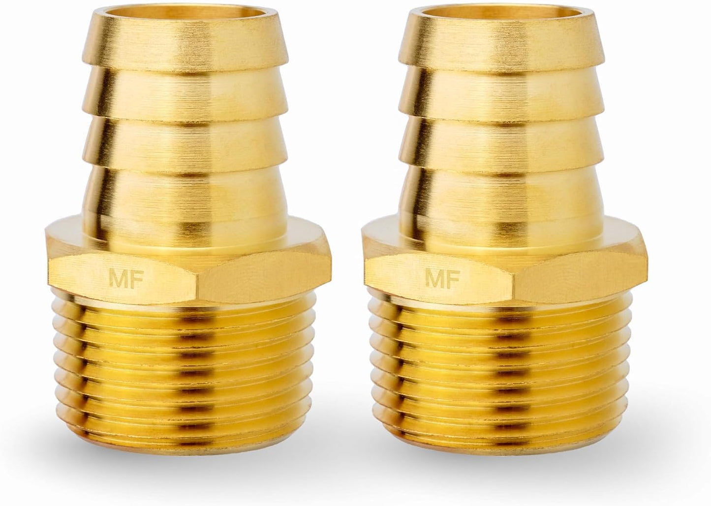 Conector adaptador manguera púas latón 1pulg 2uds