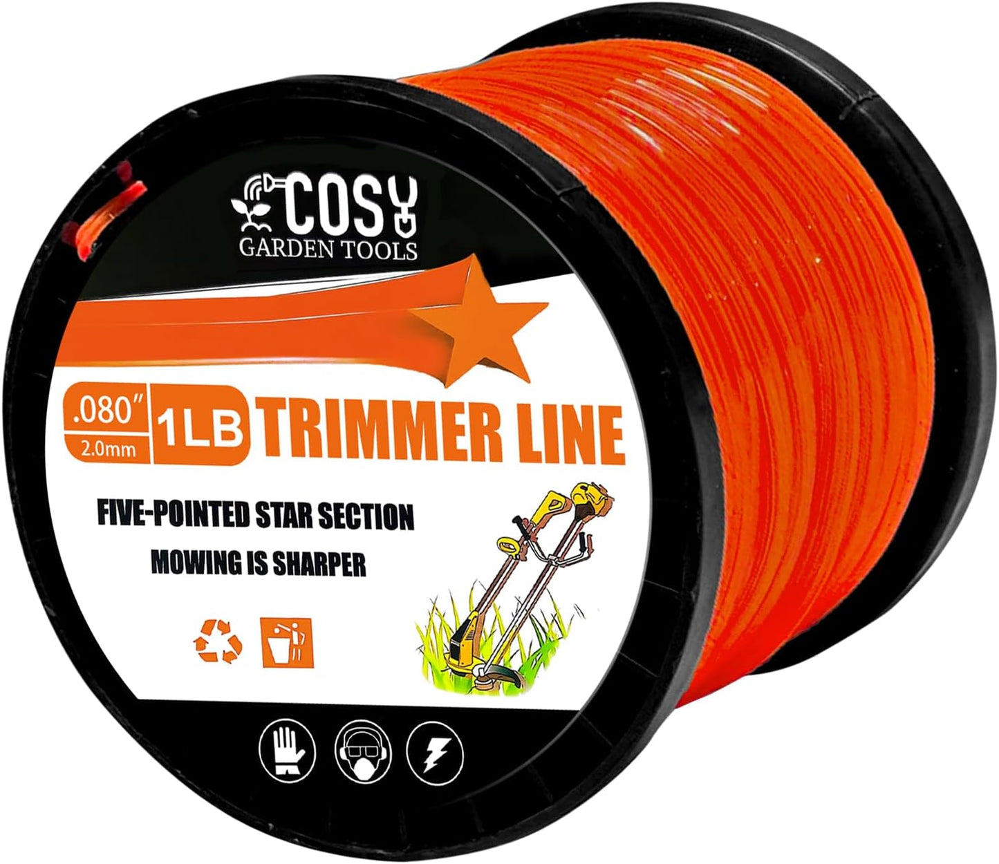 Hilo desbrozadora nylon premium naranja 0.080" 525ft