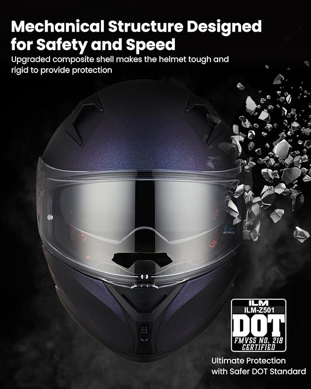Casco motocicleta Z501 Pinlock visera transparente tintada