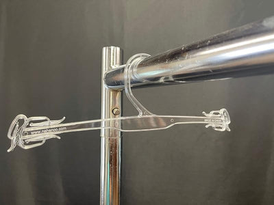 Percha moldeada con clips hombro 10pulg transparente 250uds