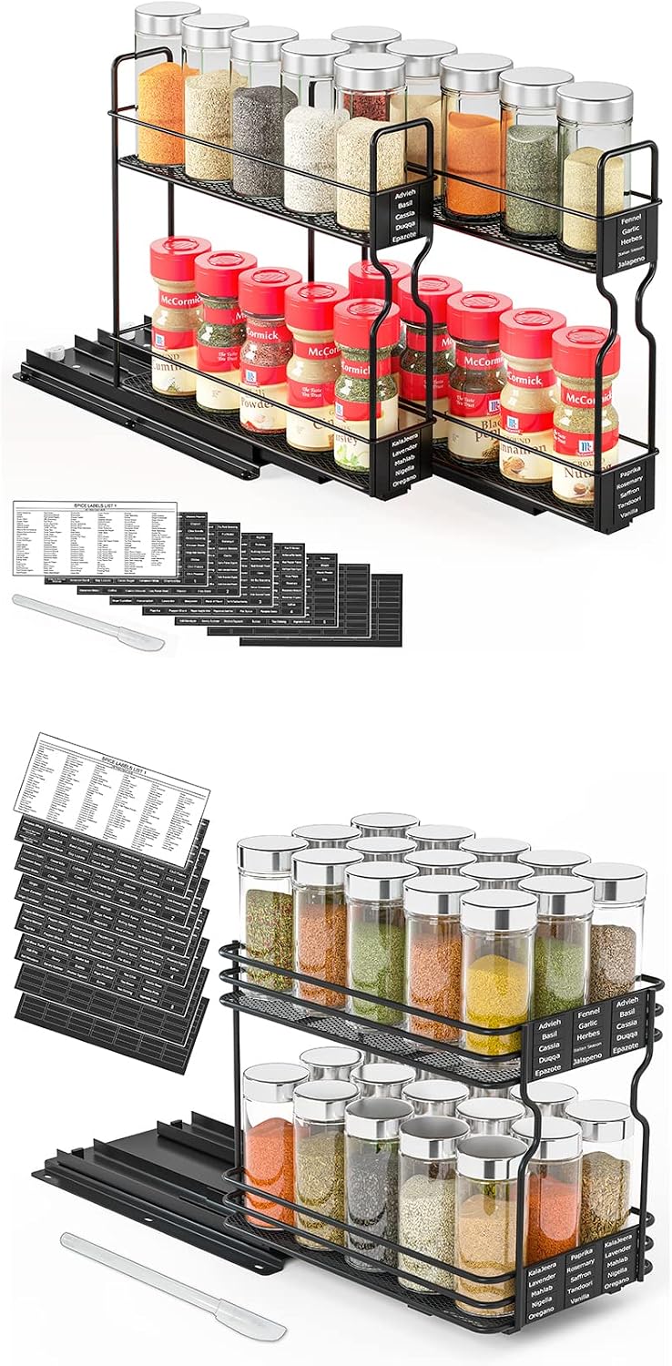 Organiz. especias extraíble 2 cajones 2 niveles