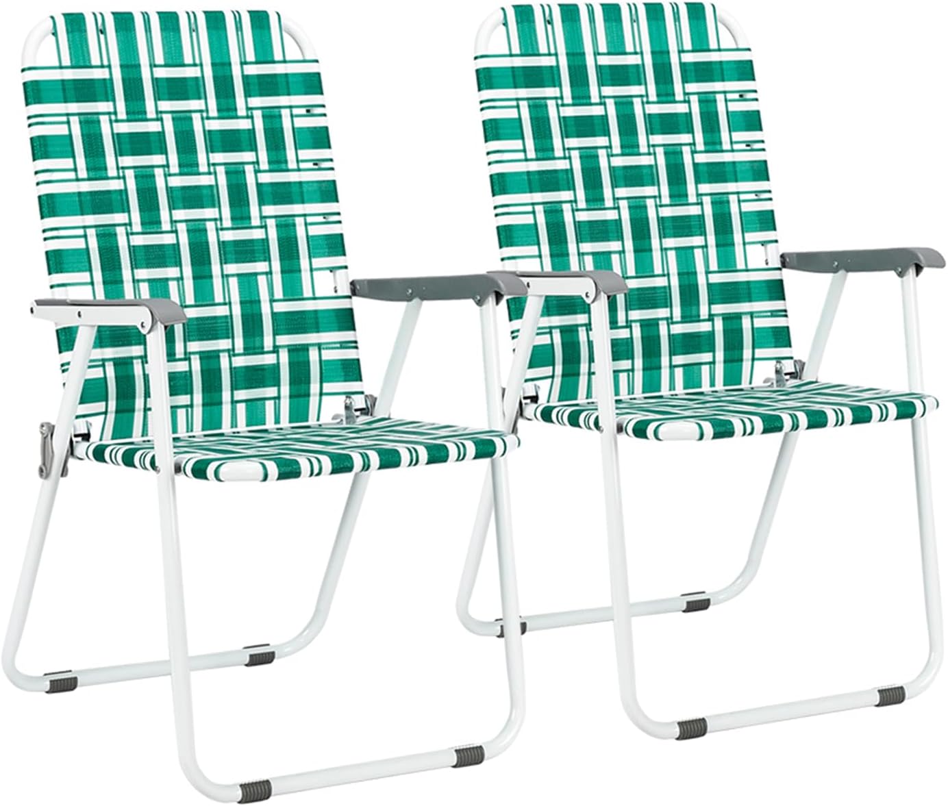 2 Sillas Plegables Malla para Patio y Playa Verde