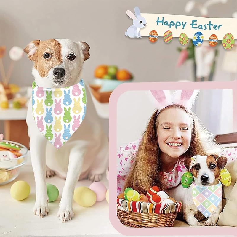 Bandanas reversibles para perros con huevos de pascua